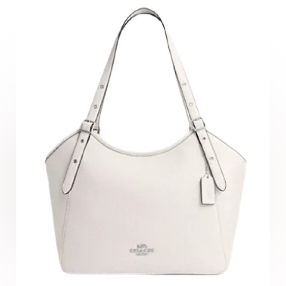 Coach Meadow Pebbled Leather Shoulder Bag Purse in SV/Chalk - Picture 4 of 16